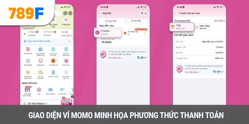 Giao diện ví MoMo minh họa phương thức thanh toán