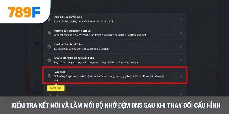 Kiểm tra kết nối và làm mới bộ nhớ đệm DNS sau khi thay đổi cấu hình